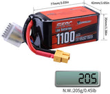 Sunpadow 6S Lipo Akku 1100mAh 120C 22,2V Softpack mit XT60 (2 St.)