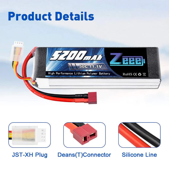 Zeee 3S 5200mAh 11,1V 50C Deans