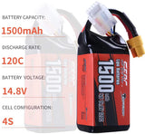 Sunpadow 4S Lipo Akku 14,8V 1500mAh 120C Softpack mit XT60 Stecker (2 St.)
