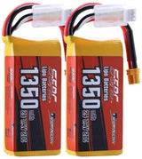 Sunpadow 2S RC Lipo Akku 20C 1350mAh 7,4V mit XT30 Stecker (2 St.)