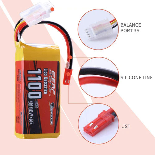 Sunpadow 3S RC Lipo-Akku 35C 1100mAh 11,1V mit JST-Stecker (2 St.)