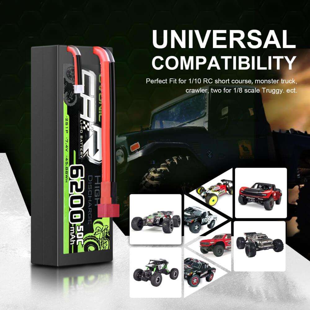 Ovonic 2S 6200mAh 50C 7,4V Hardcase Dean (2 Stück)