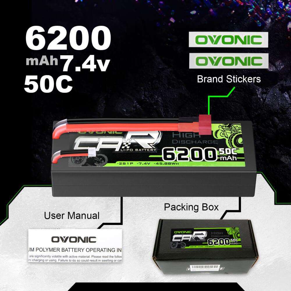 Ovonic 2S 6200mAh 50C 7,4V Hardcase Dean (2 Stück)