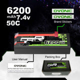 Ovonic 2S 6200mAh 50C 7,4V Hardcase Dean (2 Stück)
