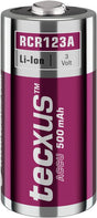 Tecxus RCR123 Akku - 500 mAh, 1 Stk. im Karton - Lithium-Ionen-Akku (L