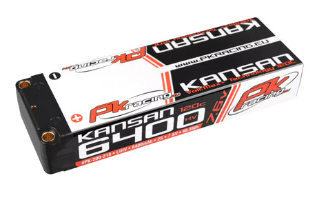 PK Racing PK-200-218 - Li-HV KANSAN 120C -7,6 V 2S 6400 mAh Hardcase-Stick 2S - 5 mm Bullet - EFRA BRCA