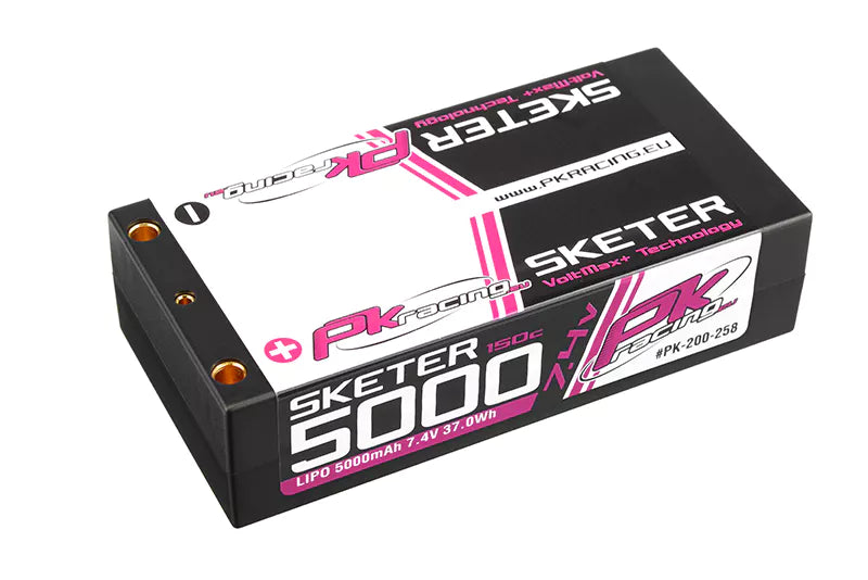 PK Racing PK-200-258 Li-Po SKETER 150C -7,4V 2S 5000mAh - Hardcase Shorty 2S - 4mm Bullet - EFRA BRCA