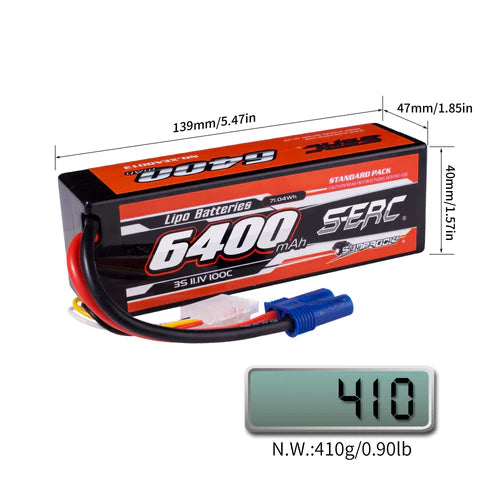 Sunpadow 3S 11,1V 6400mAh 100C Lipo-Akku mit EC5-Stecker (2 St.)