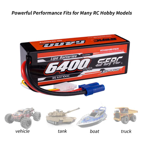 Sunpadow 3S 11,1V 6400mAh 100C Lipo-Akku mit EC5-Stecker (2 St.)