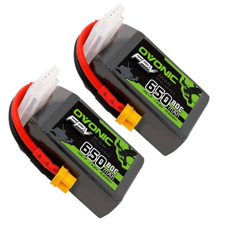 Ovonic FPV 4S 650mah 14,8V 80C XT30 Lipo Akku (2 Stück)