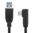 AccuCell USB-C Stecker auf USB A 3.0 Kabel mit 90 Grad Stecker, schwar