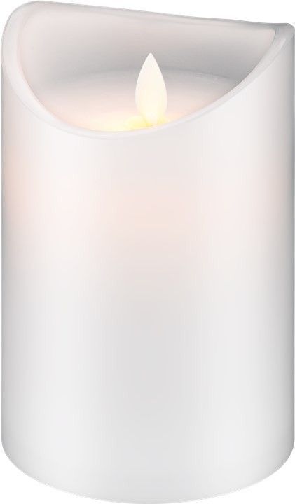 Goobay LED Echtwachs-Kerze weiß, 10x15 cm die wunderschöne und sichere Lichtlösung miut Echtwachs Optik