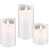 AccuCell 3er Set mit LED-Echtwachs-Kerzen mit realistischem, bewegendem Licht in warm weiß, mit Timer Funktion inklusive Batterien
