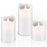 AccuCell 3er Set mit LED-Echtwachs-Kerzen mit realistischem, bewegendem Licht in warm weiß, mit Timer Funktion inklusive Batterien