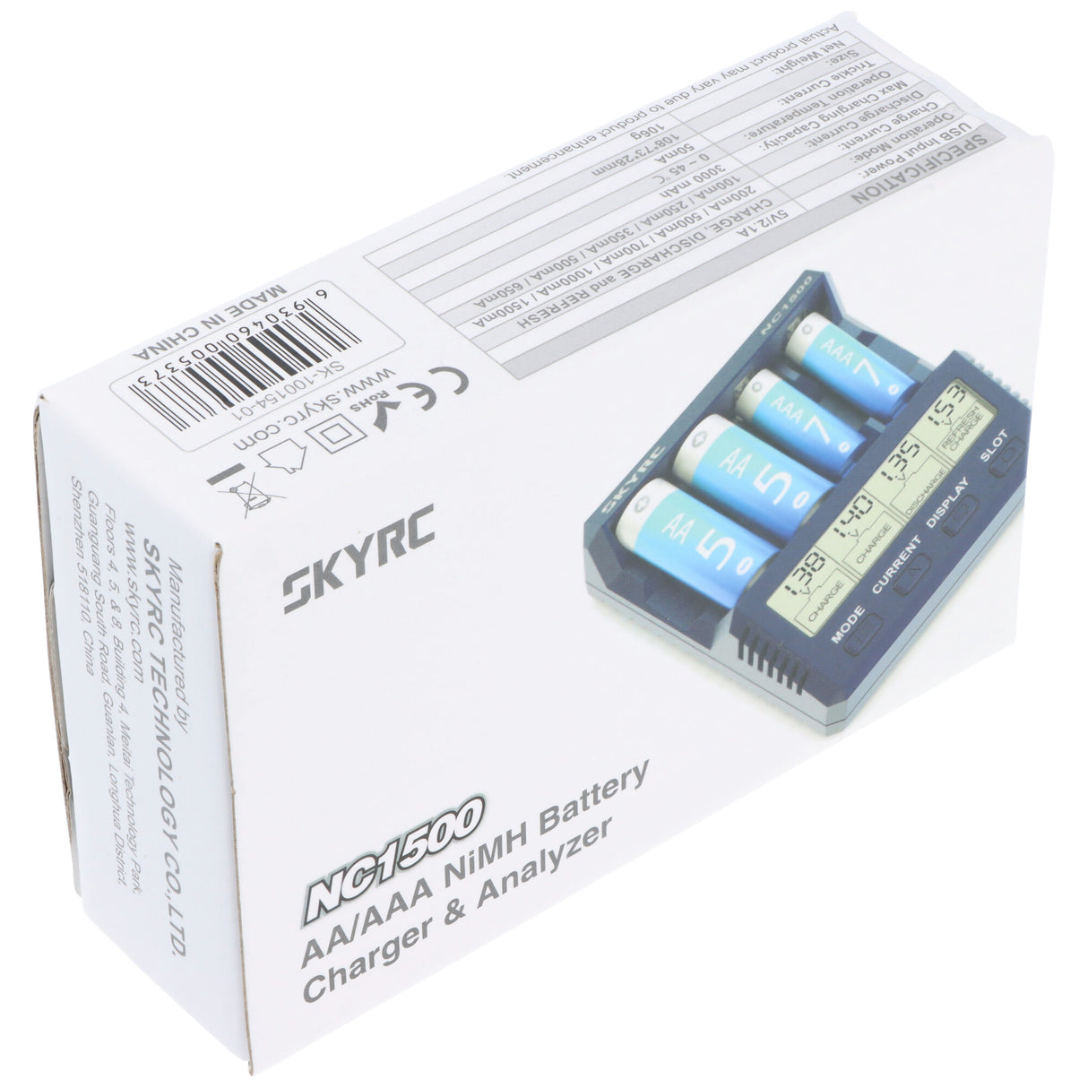 SkyRC NC1500 intelligentes Ladegerät mit Analyse-Funktion für NiMH Akkus der Größe AA, AAA