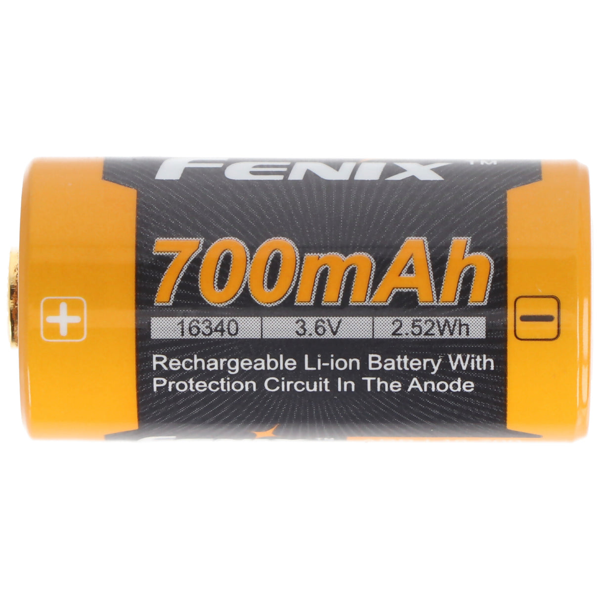 Fenix CR123 A Li-ion Batterie wiederaufladbar 3,6-3,7 Volt min.700mAh, typisch 760mAh, max. 820mAh, 35x16mm mit AkkuShop Transportbox