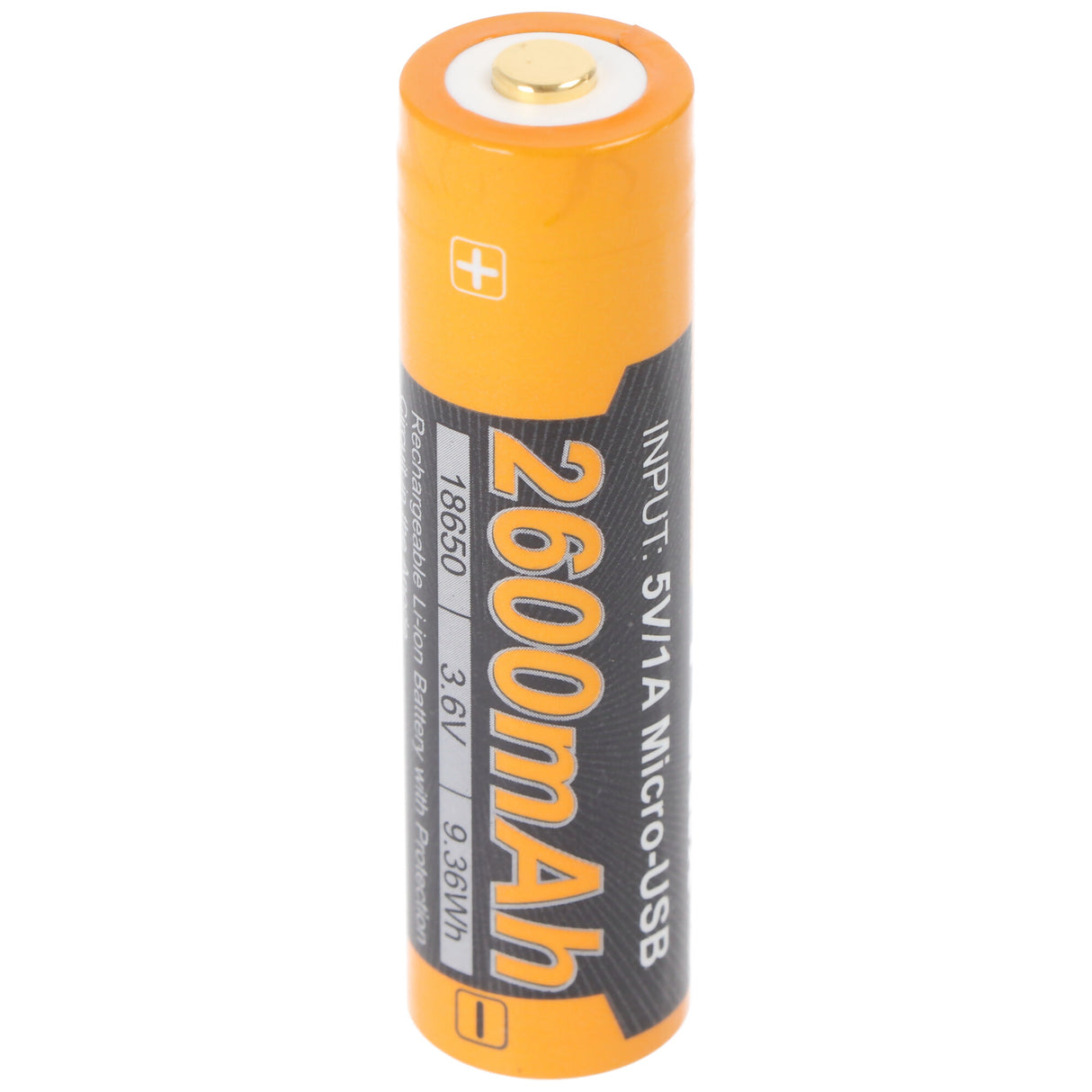Fenix Li-Ion Akku 18650 3,7V 2600mAh mehrfach geschützt USB Ladefunktion mit AccuCell AccuSafe