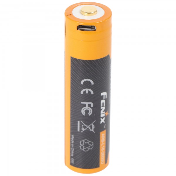 Fenix Li-Ion Akku 18650 3,7V 2600mAh mehrfach geschützt USB Ladefunktion mit AccuCell AccuSafe