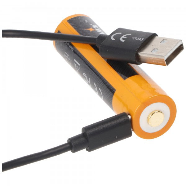 Fenix Li-Ion Akku 18650 3,7V 2600mAh mehrfach geschützt USB Ladefunktion mit AccuCell AccuSafe