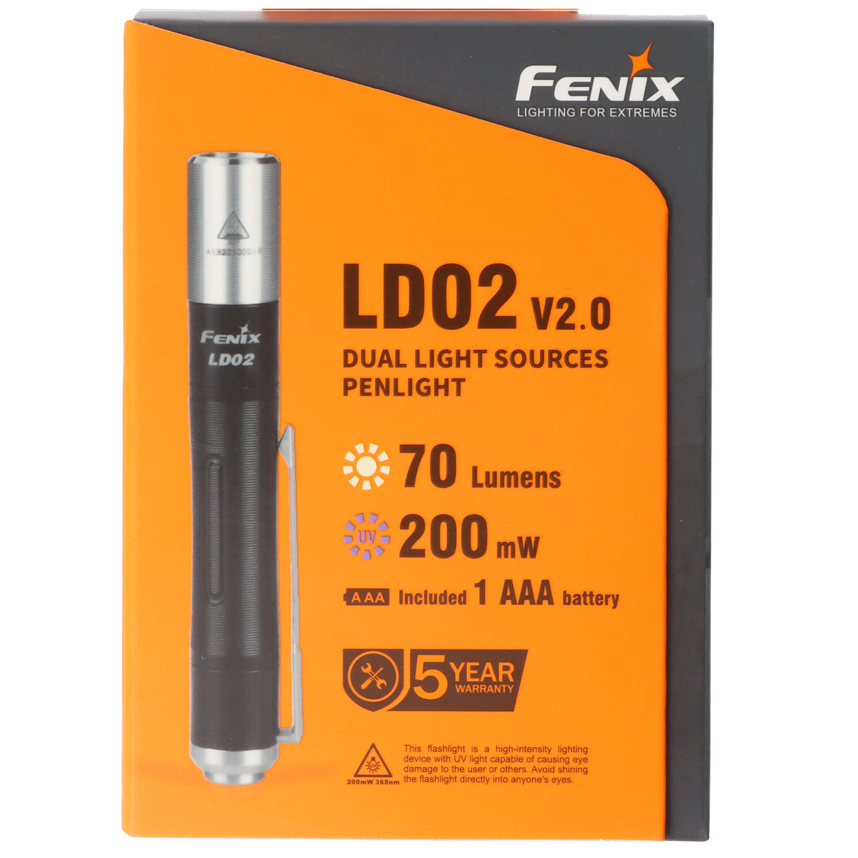 Fenix LD02 V2.0 Cree XQ-E HI LED und UV Licht Taschenlampe