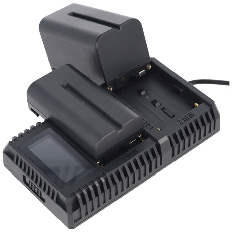 Nitecore 2fach Schnell-Ladegerät passend für den Akku Sony NP-FM500H, Sony NP-F730, Sony NP-F750, Sony NP-F770, Sony NP-F970, Sony NP-F550 und baugleiche