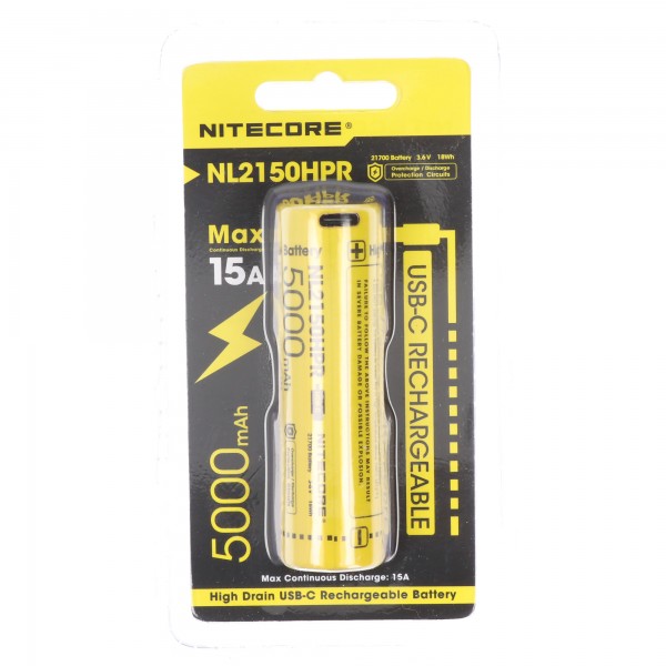 Nitecore NL2150HPR 21700 3,7V 5000mAh microUSB Li-Ion Akku
