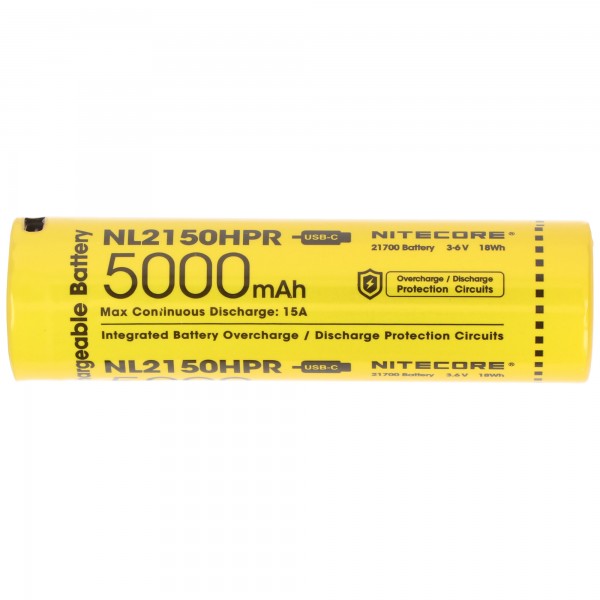 Nitecore NL2150HPR 21700 3,7V 5000mAh microUSB Li-Ion Akku