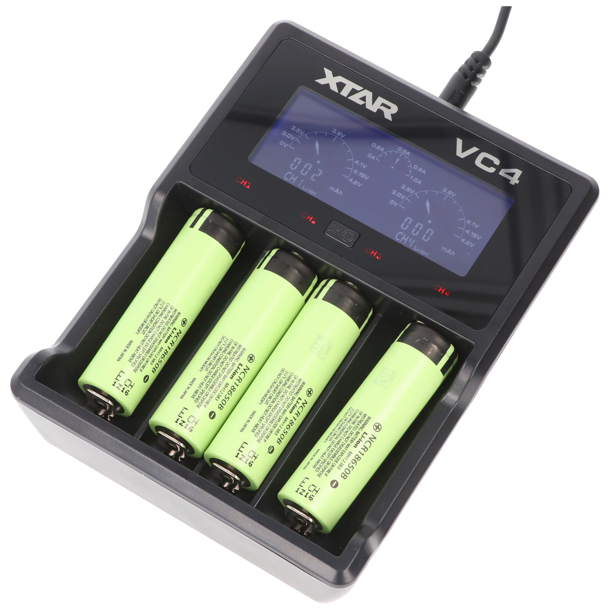 Xtar VC4 18650 Li-Ion Akku und 4fach Li-Ion Schnell-Ladegerät (inkl. 4x Akkus)