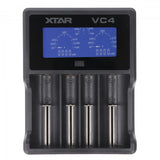 XTAR VC4 4-Kanal Li-Ion NiMH LCD Schnellladegerät für 18650, AA, AAA, C und D