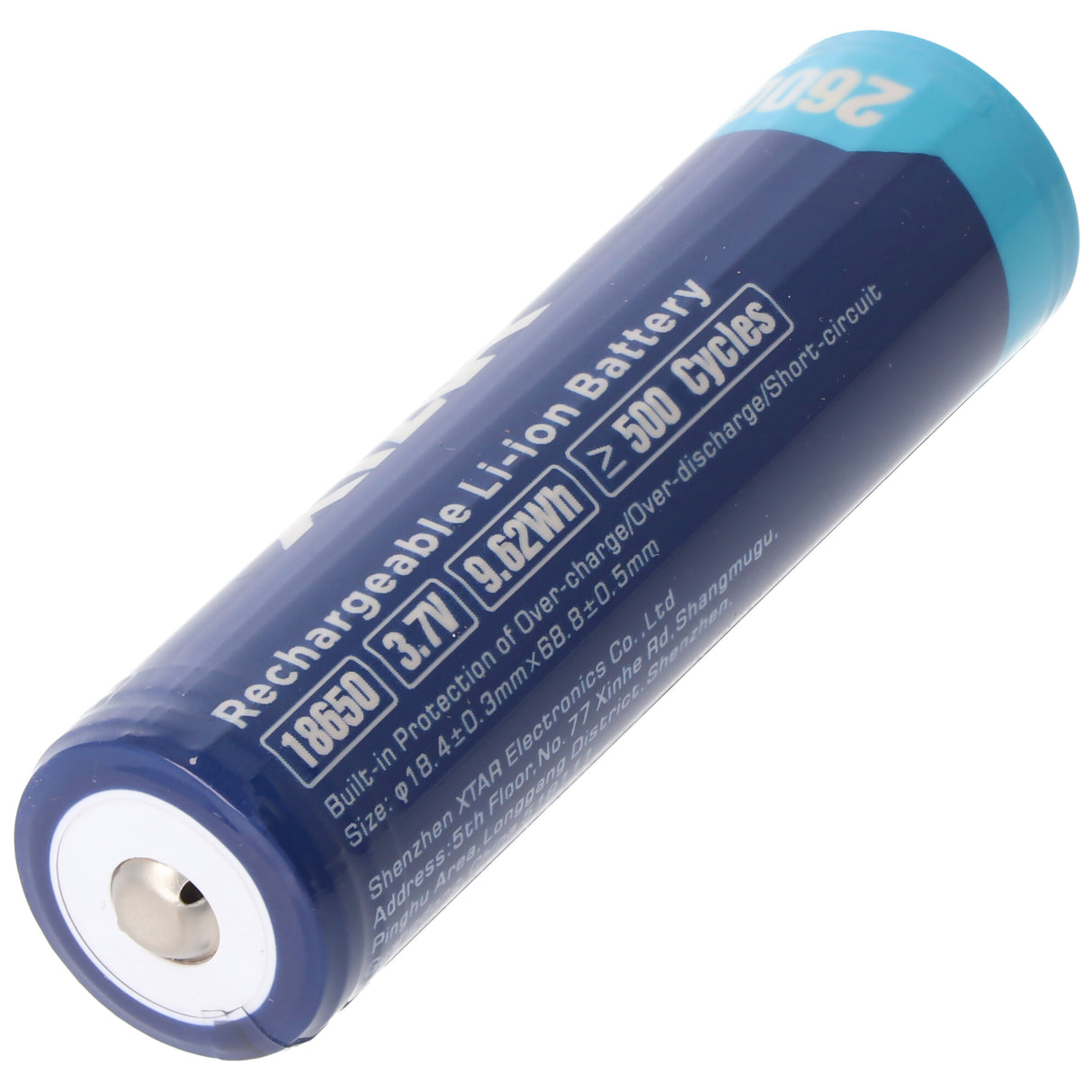 XTAR 18650 3,7V 2600mAh Li-Ion Akku geschützt mit Kopf