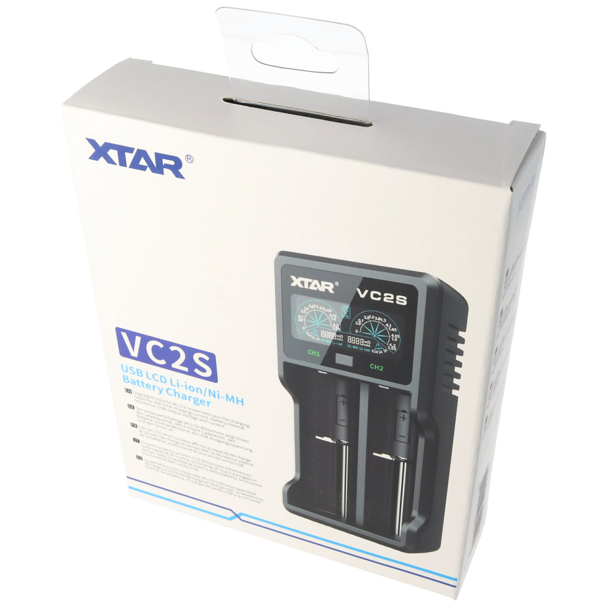 Xtar VC2S - Ladegerät für Li-Ion und NIMH Akku inklusive USB-Kabel