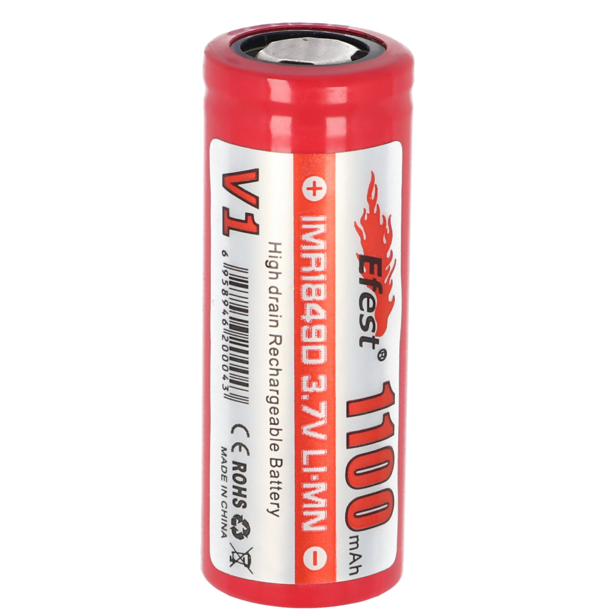 Efest IMR 18490 V1 3,7V 1100mAh Flattop Li-Ion Akku