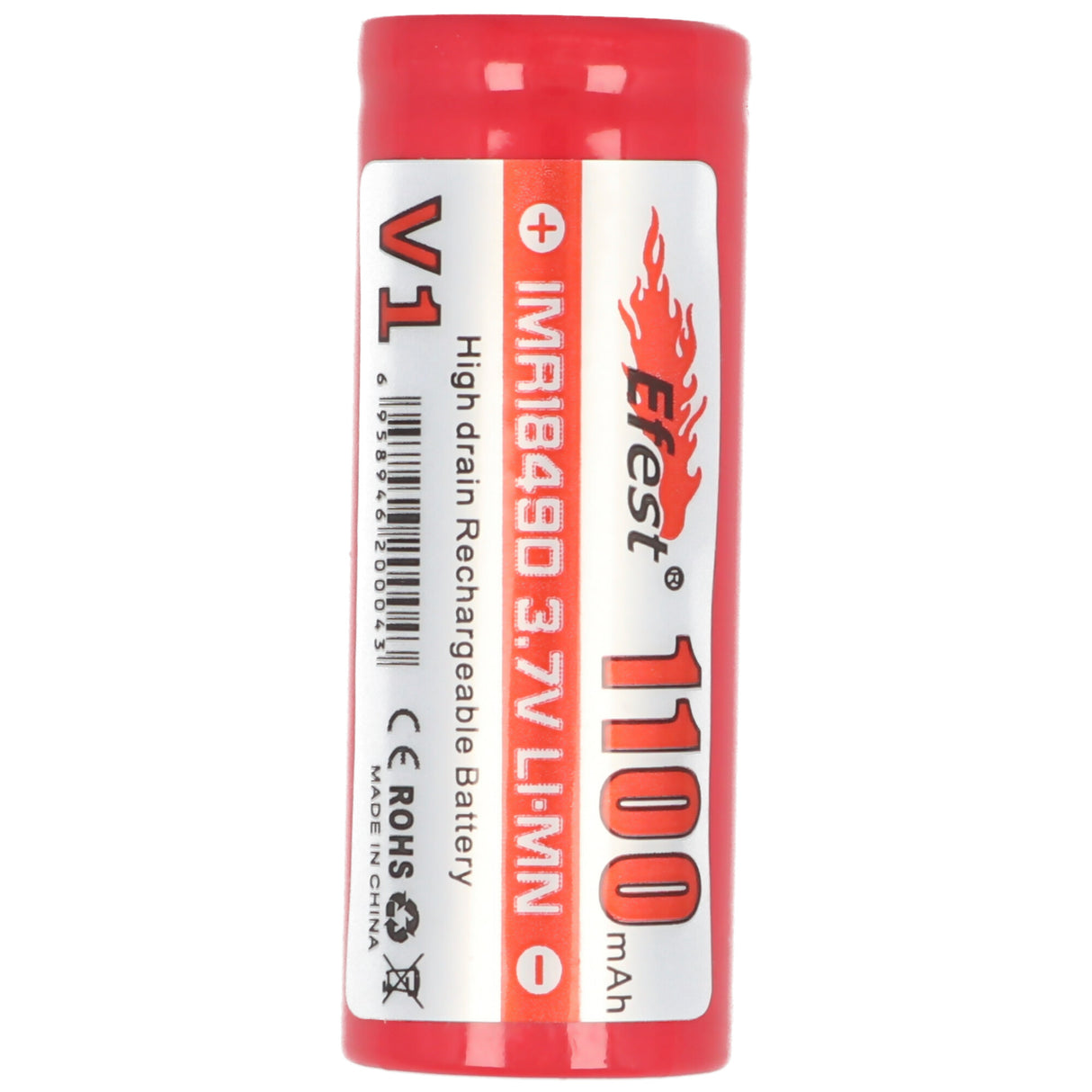 Efest IMR 18490 V1 3,7V 1100mAh Flattop Li-Ion Akku