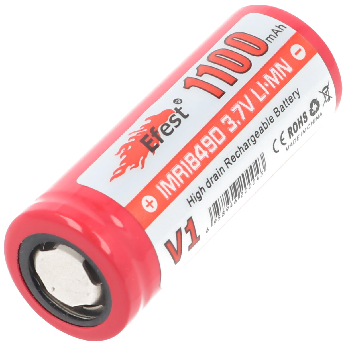 Efest IMR 18490 V1 3,7V 1100mAh Flattop Li-Ion Akku