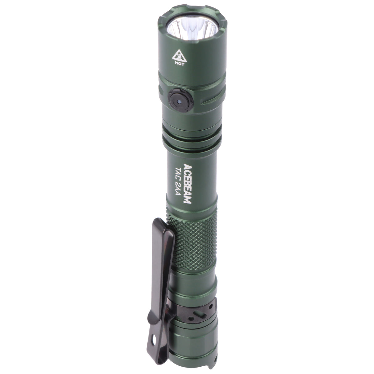 AceBeam TAC 2AA LED-Taschenlampe mit max. 1.400 Lumen und is zu 304 Meter, grün, mit Akku