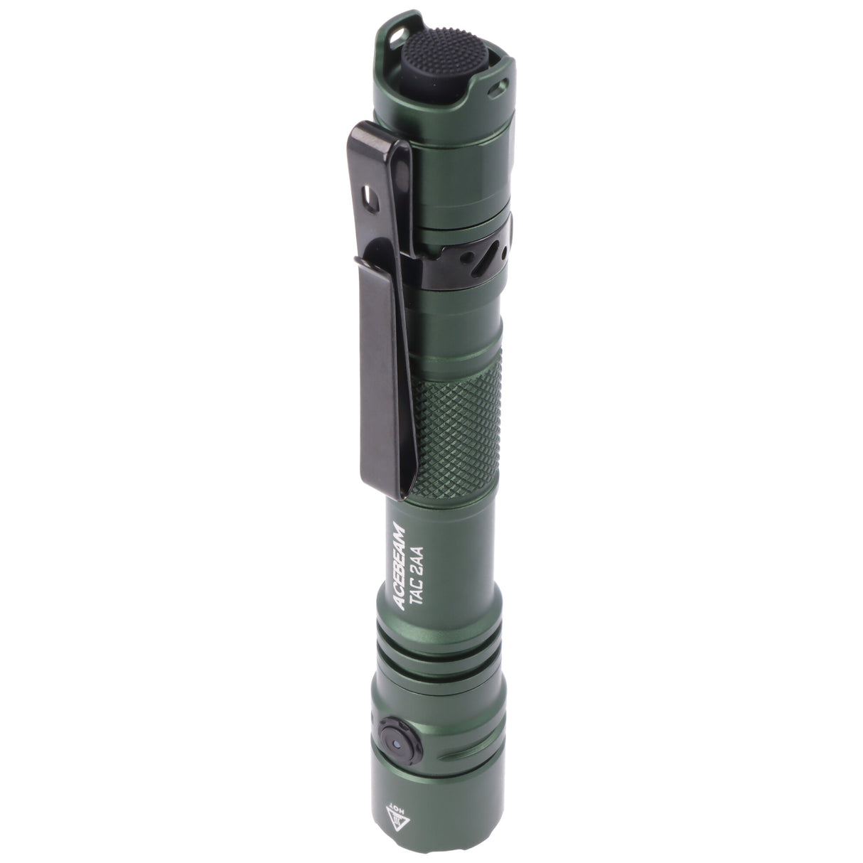 AceBeam TAC 2AA LED-Taschenlampe mit max. 1.400 Lumen und is zu 304 Meter, grün, mit Akku