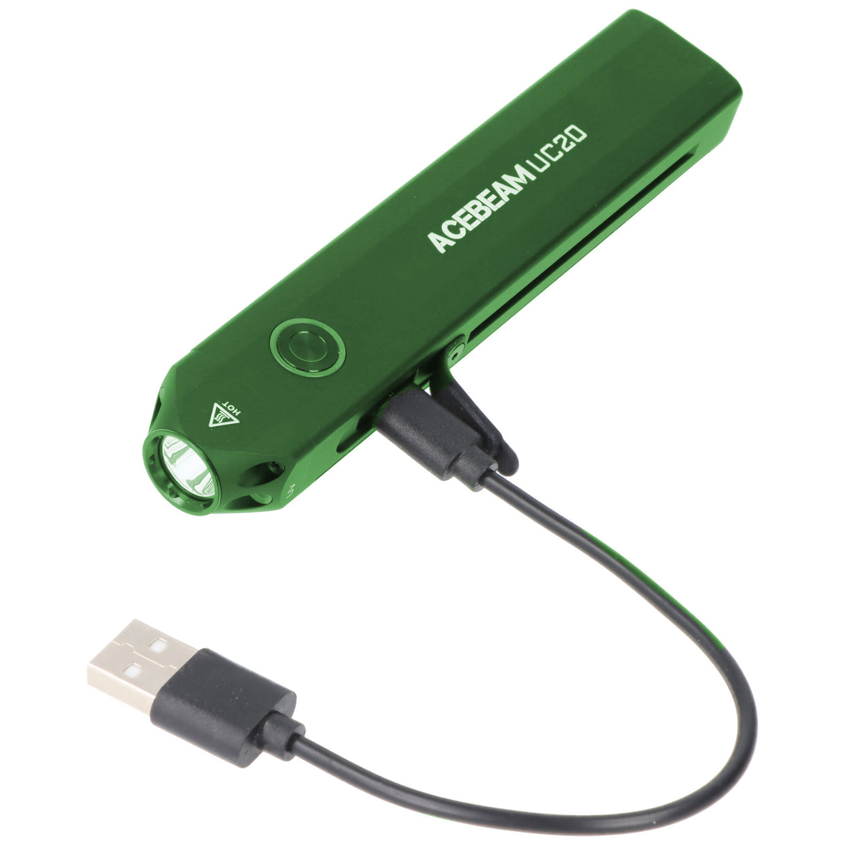AceBeam UC20 LED-Taschenlampe grün mit bis zu 1000 Lumen, 3 Lichtquellen, ultraflach, wiederaufladbar
