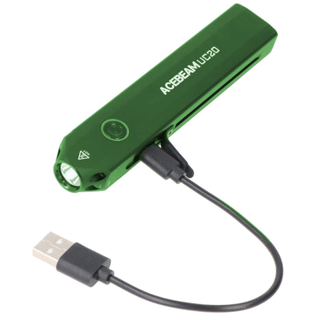 AceBeam UC20 LED-Taschenlampe grün mit bis zu 1000 Lumen, 3 Lichtquellen, ultraflach, wiederaufladbar