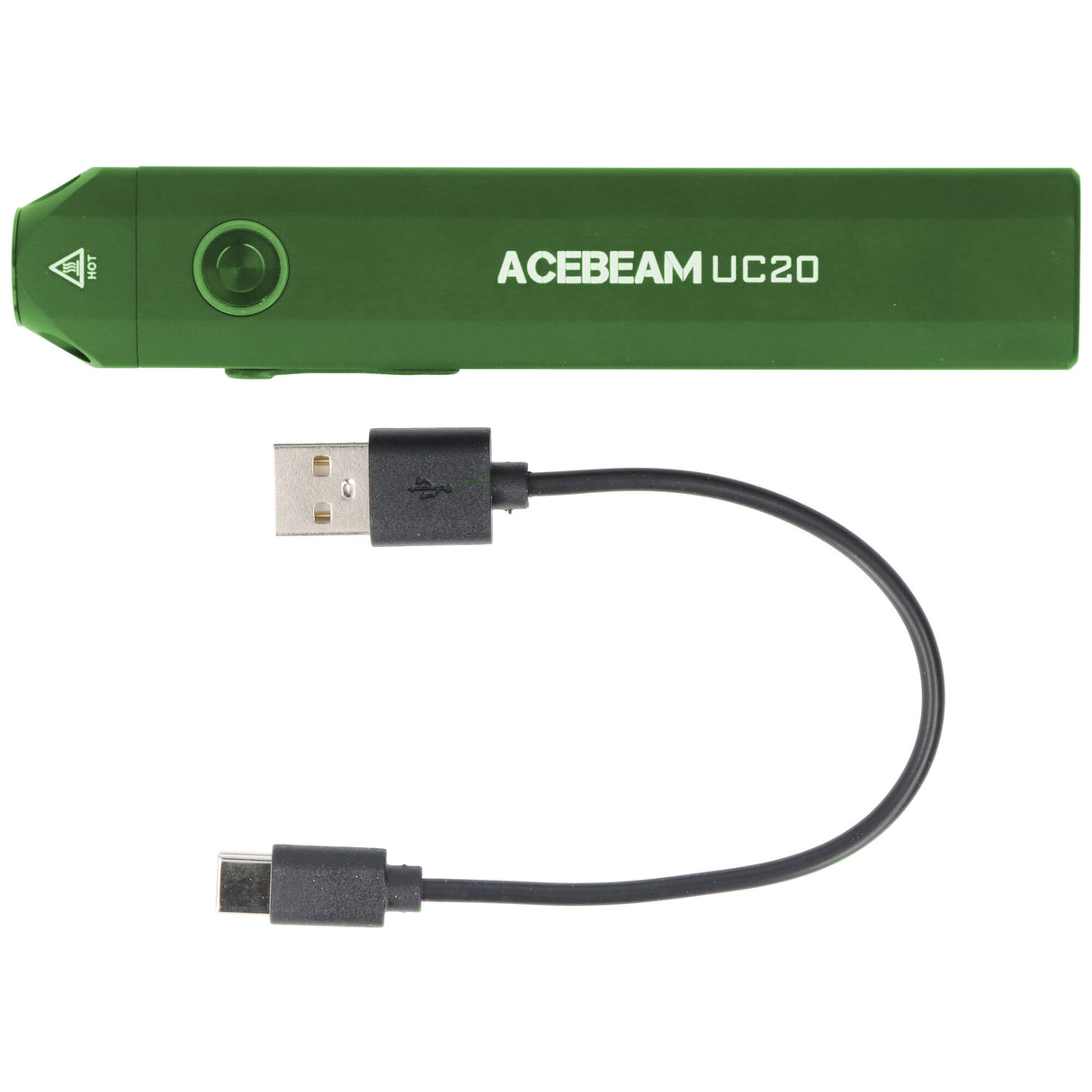AceBeam UC20 LED-Taschenlampe grün mit bis zu 1000 Lumen, 3 Lichtquellen, ultraflach, wiederaufladbar
