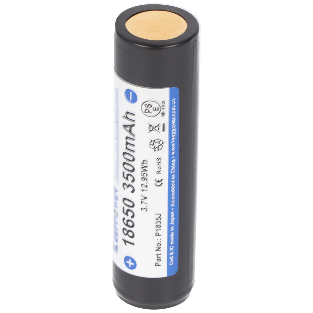 Keeppower 18650 3,7V 3500mAh Li-Ion Akku geschützt Pluspol erhöht NCR18650GA