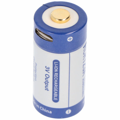 Keeppower RCR123A 3.0 Volt 880mAh 1,5A Lithium Ionen Akku 16340 micro USB