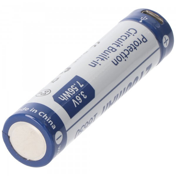 Keeppower 16650 Li-ion Akku 3,7V 2100mAh PCB geschützt micro USB