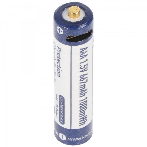 Keeppower AAA 1,5V 667mAh Micro AAA LR03 USB-Ladebuchse (4 Stück)
