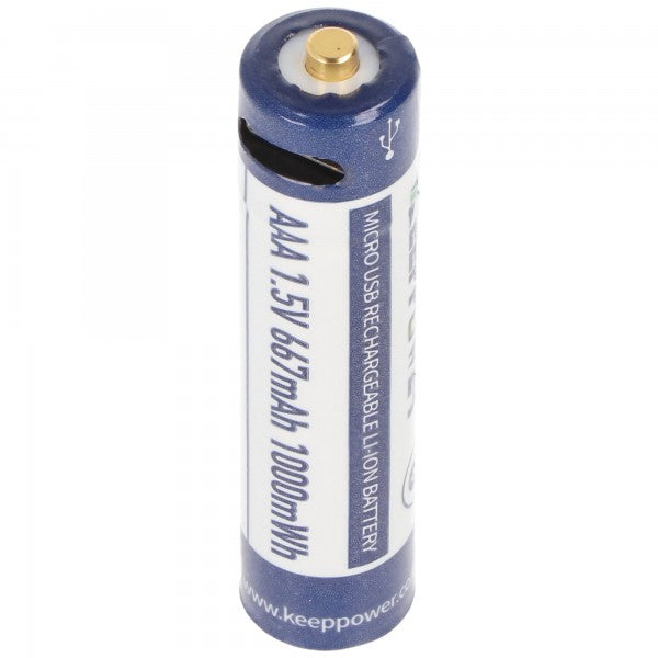 Keeppower AAA 1,5V 667mAh Micro AAA LR03 USB-Ladebuchse (4 Stück)