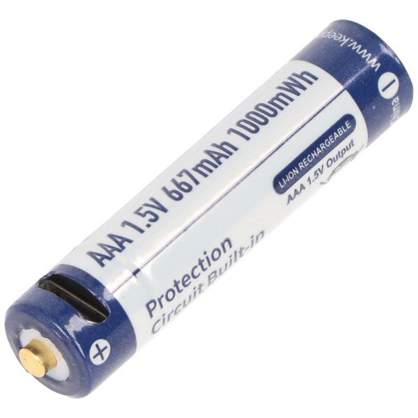 Keeppower AAA 1,5V 667mAh Micro AAA LR03 USB-Ladebuchse (4 Stück)