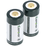 KEEPPOWER RCR123A mit Micro USB Ladebuchse, Li-Ion Akku, 3V, 1000mAh, 3000mWh, mit Aufbewahrungsbox und Doppel-Micro USB-C Ladekabel (2 St.)