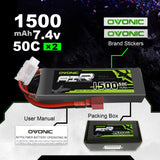 Ovonic Air 2S 1500mAh 7,4V 50C Dean Lipo Akku (2 Stück)