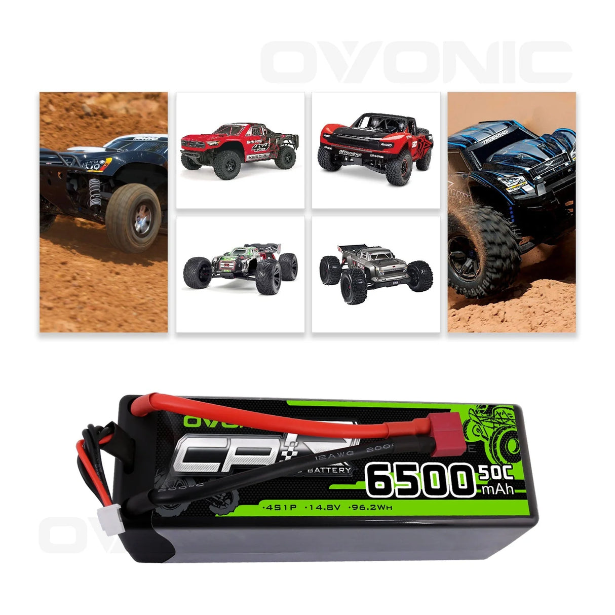 Ovonic Car 4S 6500mAh 14,8V 50C Hardcase LiPo Akku mit Deans-Stecker