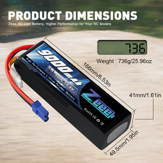 Zeee 4S 9000mAh 14,8V 100C EC5 Softcase (2 Stück)