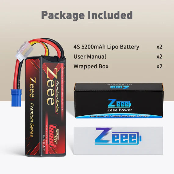 Zeee Premium Series 4S 5200mAh 14,8V 120C Hardcase EC5 (2 Stück)